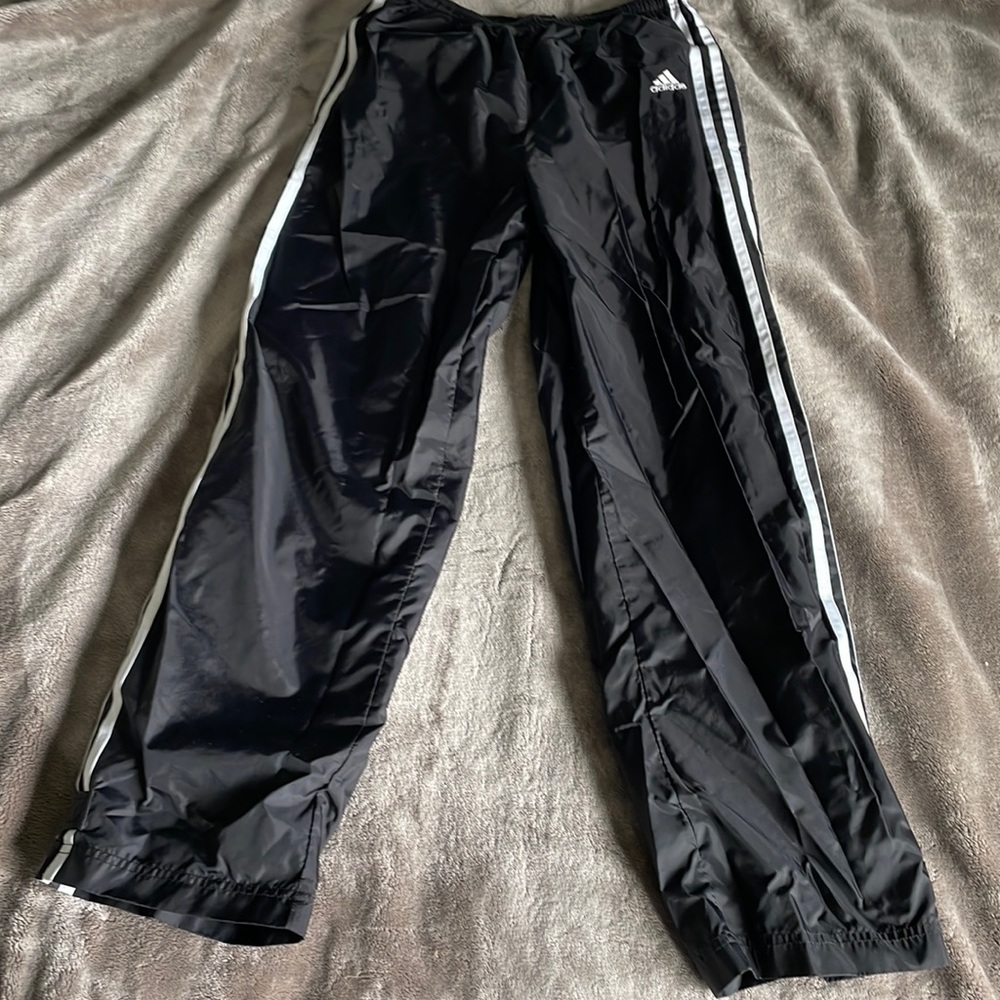 Black adidas wind breaker pants